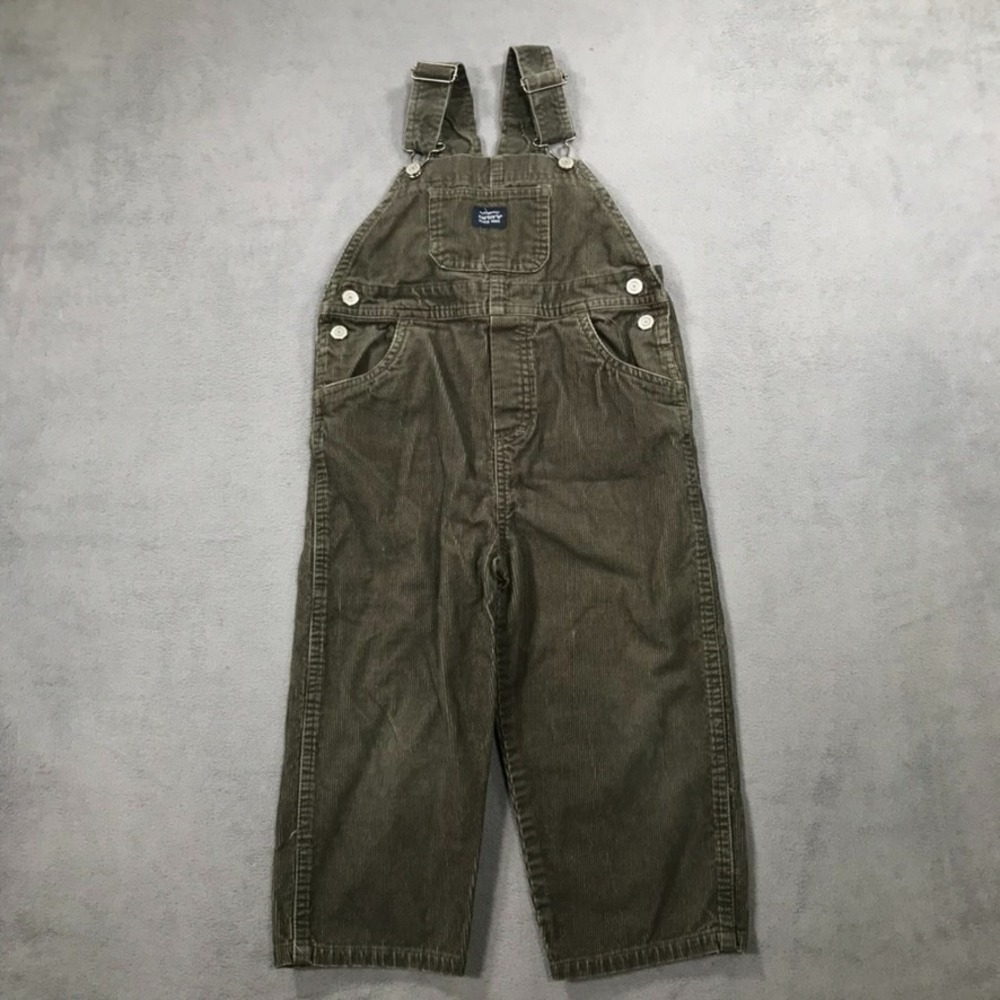 Carter's Bib Overall Youth Boys 4T Olive Green Corduroy Work Wear Farmer Kids